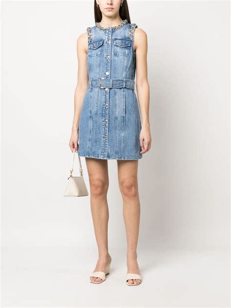 michael kors short sleeve chainmail detail dress|Michael Kors denim dresses.